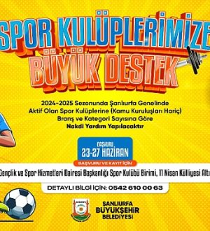Şanlıurfa Büyükşehir Belediyesi’nden Spor Kulüplerine Büyük Destek