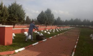 Siverek şehitliğinde bakım çalışmaları sürüyor