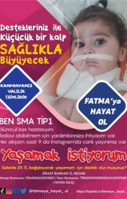 (SMA) HASTASI MİNİK FATMA DESTEK BEKLİYOR