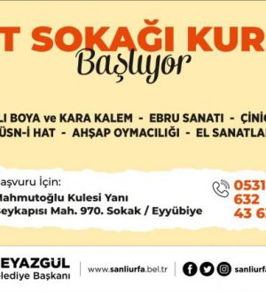 SANAT SOKAĞINDA GELENEKSEL EL SANATLARI KURSLARI BAŞLIYOR