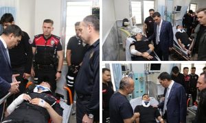 İl Emniyet Müdürü Aksoy, Kazada Yaralanan Polisleri Ziyaret Etti