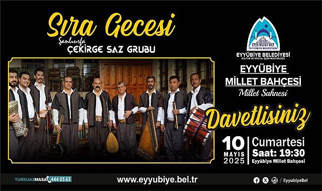  Eyyübiye Millet Bahçesi’nde Sıra Gecesi Düzenlenecek