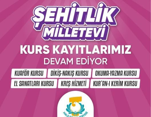  Halilye Belediyesi kurs kayıtları devam ediyor